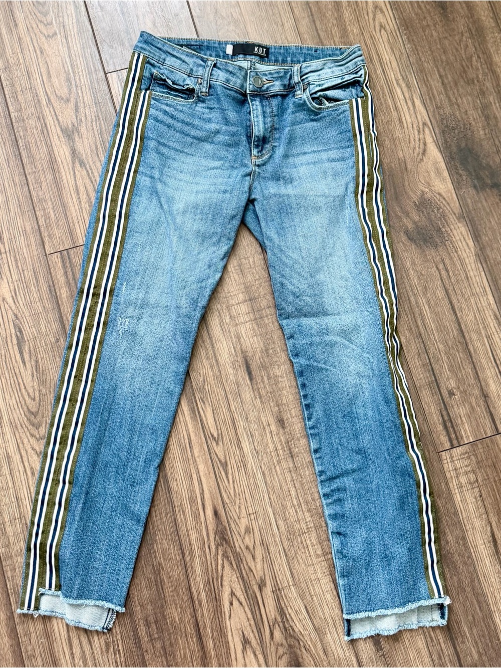 Kut from the Kloth Ankle Jeans with Unique Ribbon Detailing